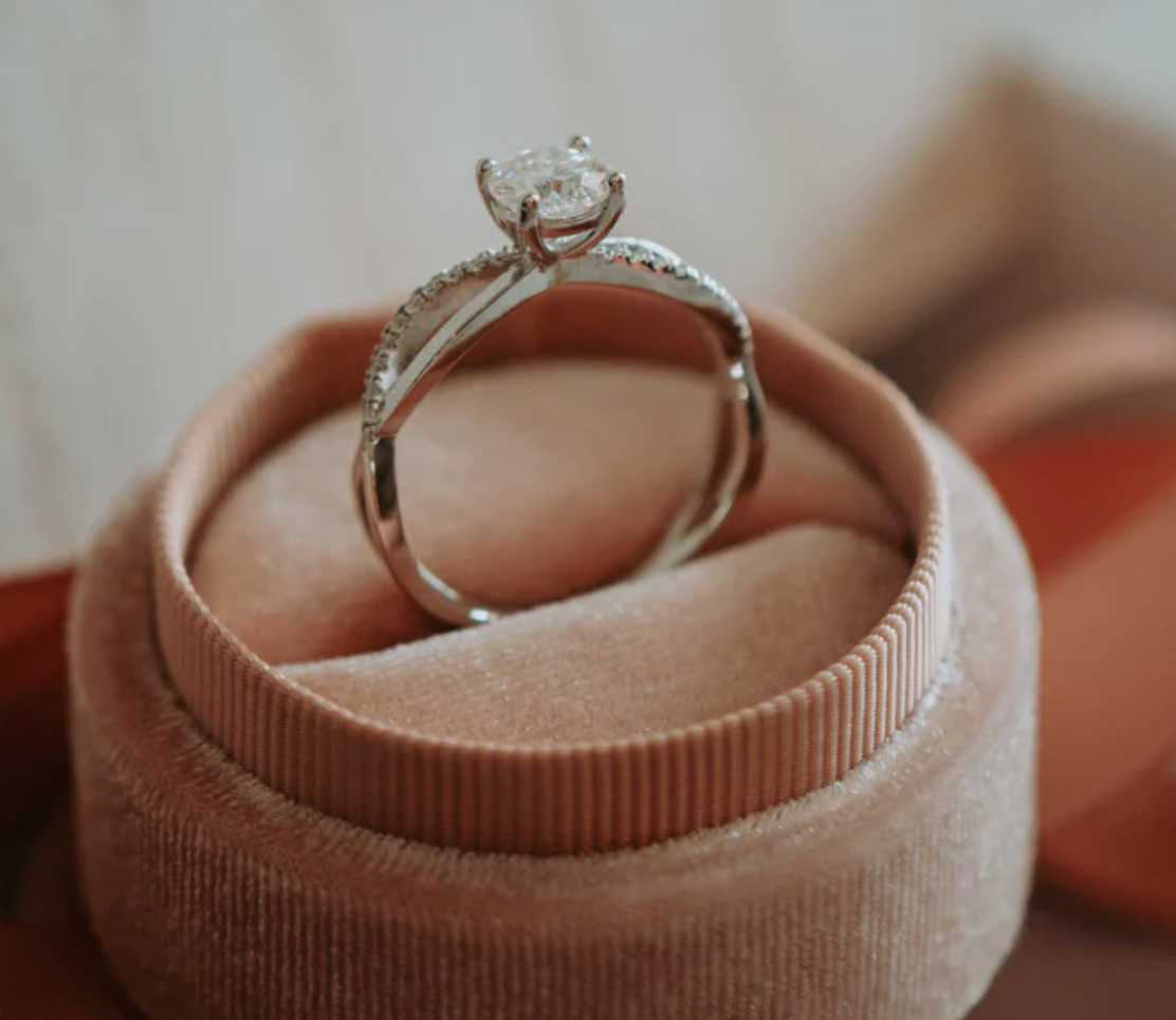 Aspen Round Cut 1CT Moissanite Ring on Sterling Silver